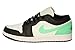 Low Top Air Jordan 1 Trainers in White, Black, Green & Glow by Nike