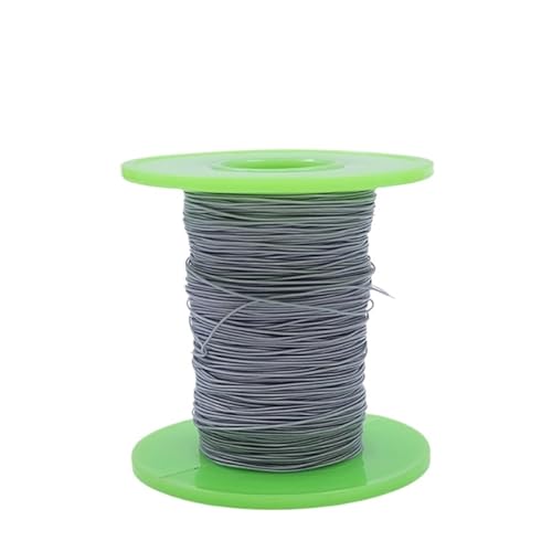 5-20M PTFE Silver Plated Copper Wire | 25-34AWG Ultra Fine Micro Litz Line for Electrical DIY, AFR250 Rated(Grey,20M_28AWG-(0.07MM2))