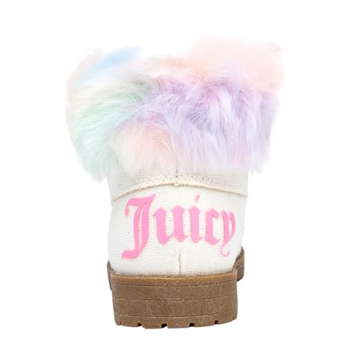 Juicy Couture Girls’ Glitter Booties – Sparkly Faux Fur Chukka Boots with Lace-Up Closure, Winter Ankle Boots for Toddler/Little/Big Kids3