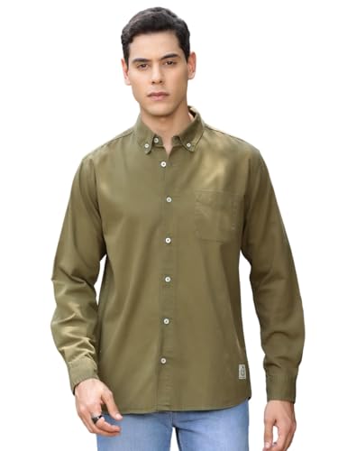 Image of Thomas Scott Men's | Solid | Full Sleeve | Slim Fit | 100% Cotton | Spread Collar | Casual Shirt
