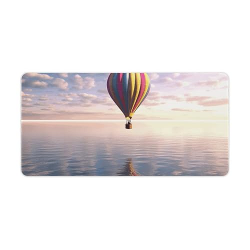 Tapis de souris de grande taille mer et montgolfière pour la maison