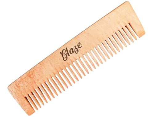 Image of Glaze Natural Wooden Pocket Comb, Anti-Static, for Beard & Hair, Pocket Size