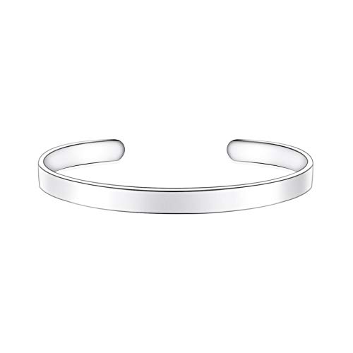 Inspirational Bracelets for Women Girls Stainless Steel Cuff Bracelet - Engraved Personalized Mantra Cuff Bangle C22813