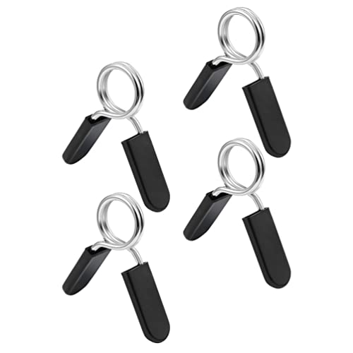 INOOMP Barbell Collars 4 Pack Spring Clip Dumbbell Handle Clamps Secure Weight Plate Holders for Fitness