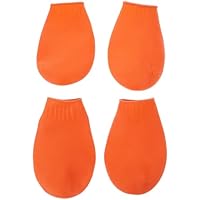 Hemobllo 4-Piece Dog Rubber Boots for Samll Dogs Weighing 2.2-11.02 pounds, Waterproof, Paw Protection for Pet (Orange)