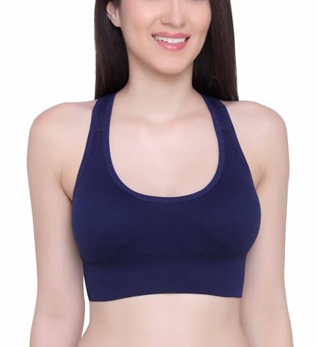 Image of GLAMORAS Women's Sports Bra for Women | Padded Racerback | Low Impact Active Wear | Gym, Workout, Jogging, Fitness & Yoga | Non Wired Back Hook | Nylon Spandex | M-2XL