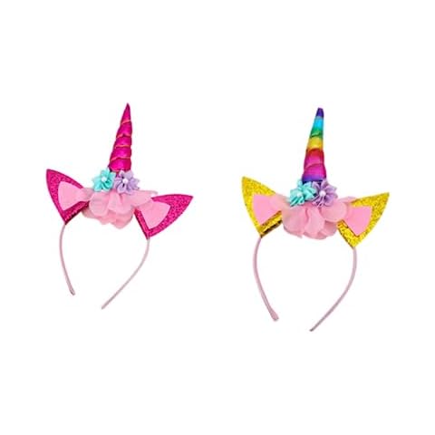 Teogneot Unicorn Headband with Flower Glitter Ears Cover