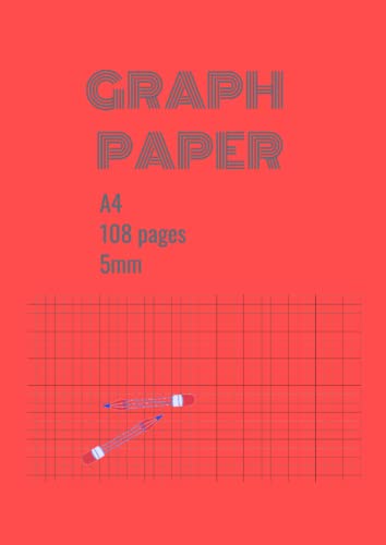 Graph Paper Book 5mm: For Engineers, Architects, Students & Artists - Red, 108 Pages A4 (8.27 x 11.69 inches)