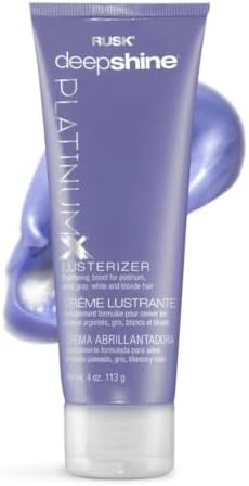 RUSK Deepshine PlatinumX Violet Lusterizer & Anti-Brass Styling Cream, 4 oz