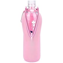 Linkidea Disposable Water Bottle Sleeve Compatible with Smartwater 16.9/20Fl Oz, Evian 16.9Fl Oz, Insulated Neoprene Plastic Bottled Water Cover Holder with Lockable Zipper, Pink