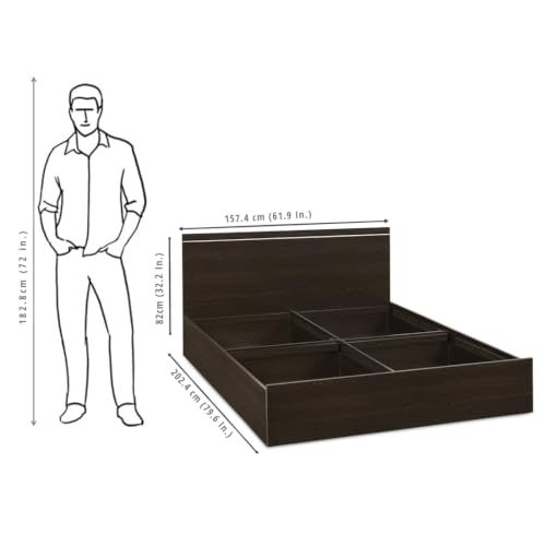 Image of DELITE KOM Jazz Engineered Wood Queen Box Bed (Finish Color Flowery Wenge Delivery Condition Knockdown)