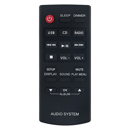 VINABTY N2QAYC000060 Replacement Remote Control Compatible with Panasonic Hi-Fi FM Micro Audio System SC-HC17EB-K SC-HC17EG-K SC-HC17PU-K SCHC17 SCHC17EBK SC-HC17EC-K SC-HC17EE-K SC-HC17EB SA-HC17EB-K