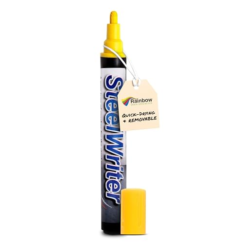 Metal Marking Paint Pen - Industrial Marker For Writing & Drawing on Steel and Metals - Washable Removable Paint Markers Wet Erase Metal Paint Yellow Paint Pen for Construction and Welders