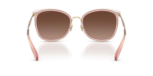 Coach Women's HC7170 Square Sunglasses, Light Gold/Pink/Brown Gradient Polarized, 56 mm4