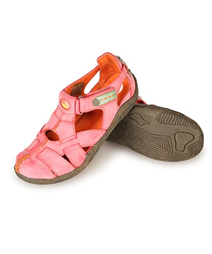 TMA EYES Women's Cross Leather and Hand Stitching Upper Casual Sandal for Outdoor3