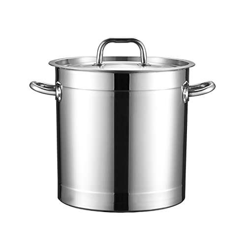 Ollas de acero inoxidable de 30 cm con tapa y fondo grueso de 20 litros