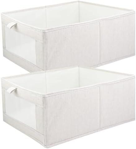 2 Piezas Cajas Organizadoras, Organizador Armario Ropa con Ventan...