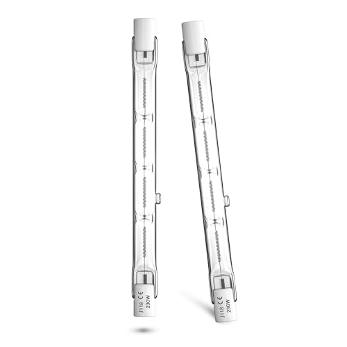 Luxvista R7S Ampoules Halogènes 118 mm 230 W Dimmable Ampoules Halogène Linéaire Blanc Chaud 2800 K, 3900 LM Barre Halogène Superbright Type J118 Double...