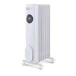 Morphy Richards HeatFlux Digital Oil Filled Radiator 1500W, Remote Control, 15m2 Coverage, Personalised Warmth, Timer, Eco Mode, Auto Switch off, Touch Panel, Cord Storage, White, 827501