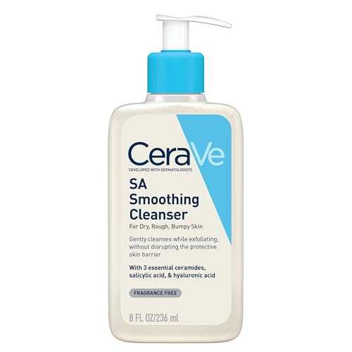 CeraVe Nettoyant lissant visage et corps SA pour peaux sèches, rugueuses et bosselées 236 ml avec acide salicylique