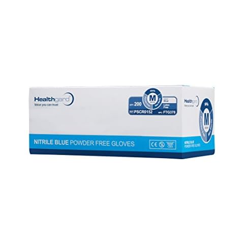 Healthgard Nitrile Exam Gloves, Blue, Pack of 200, Large Cover