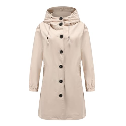 Chaqueta softshell monocolor mujer estilo trinchera con capucha 3