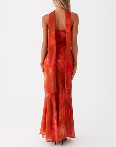 Image of Women Strapless Floral Dress with Sarf Mesh Tube Maxi Dress Summer Cocktail Wedding Guest