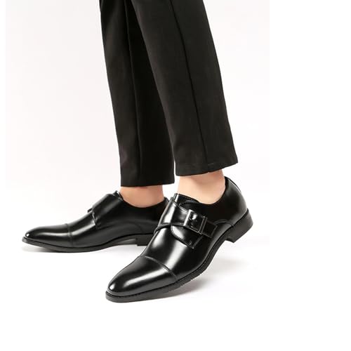 Men's Monk Strap Dress Oxford Shoes Classic Cap Toe Derby Shoes Leather Business Formal Shoes Breathable Wedding Shoes3