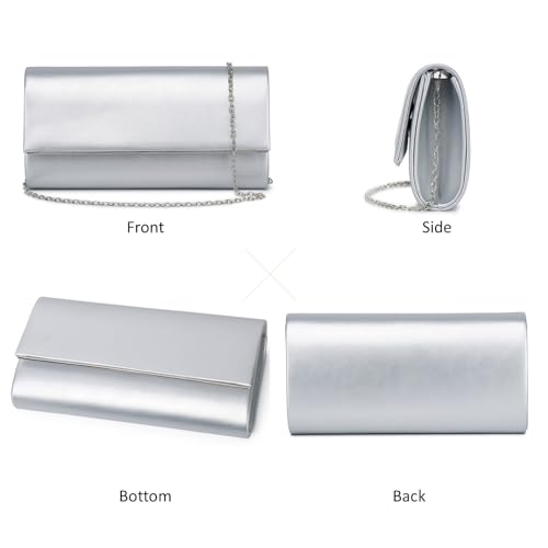 Image of DETARA Women Evening Bag Vegan Leather Clutch Purse Shoulder Crossbody Envelope Bag for Party Wedding Prom Bridal