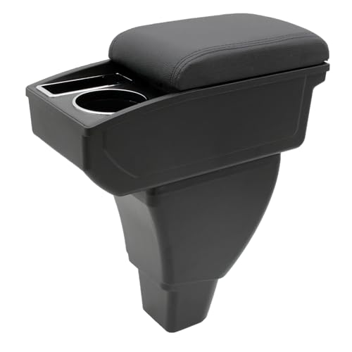 YJYWZH Car Armrest Box for Toyota bB Scion xB 2004 2005 2006 Auto Accessories Center Console Leather Arm Rest Double-Layer Storage Space with Cup Holder (Black Thread)
