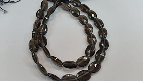 Quartz Fumé Facetté Ovale, fil de briolettes 6x8mm pour fabriquer un cadeau personnalisé