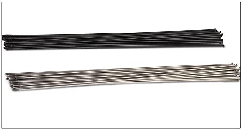 Fahrradspeichen,Fahrrad Speichen,Speichen maßgeschneiderte Speichenradius Stricknadel Edelstahl 14g Schwarzer Sliver Gerade Kopf Fahrradspeichen