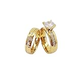 New 2026 Romantic Western Square Cubic Zirconia Wedding Couple Rings For Women 24K Rose Gold Plated Jewelry Anniversary For Gift Jewelry Fashion Accessories Creative Gift