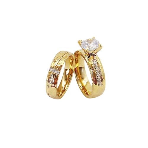 New 2026 Romantic Western Square Cubic Zirconia Wedding Couple Rings For Women 24K Rose Gold Plated Jewelry Anniversary For Gift Jewelry Fashion Accessories Creative Gift