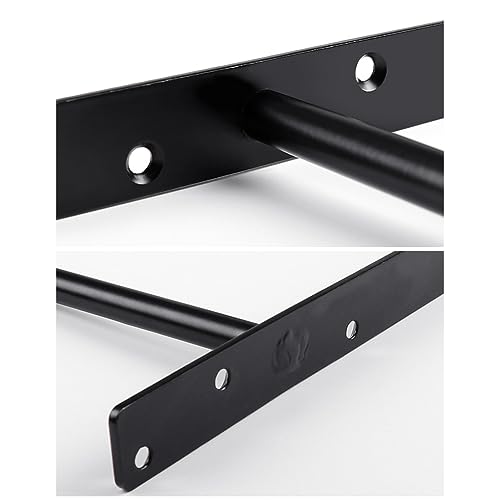 Soporte de estante tipo T escuadras ocultas para baldas de madera pared negro 6