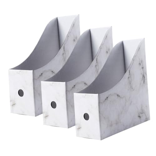 HOMSFOU 1Set Marble Magazine File Holder Stylish Desktop Organizer for Office Classroom Storage Efficient Document Rack for Magazines Books and Files Modern Design