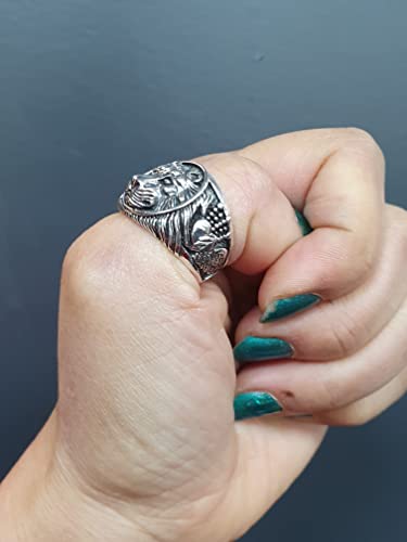 925 Sterling Silver Chunky Chunky Lion Ring For Men Ring Size 8, 9, 10, 11, 12, 13, 143