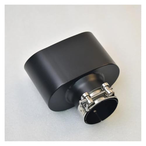 Tuyau d'échappement ovale grand diamètre en acier inoxydable noir mat IN63