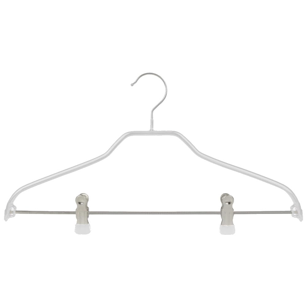 BM396= 10 MAWA Metall Kleiderbügel Silhouette 45 FK weiß Clipsteg Hosenbügel