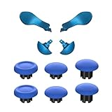 Hzxkqmil PS5 Edgeコントローラー用交換用ジョイスティック、サムスティックグリップスティック6本、バックパドル4個 メタルトリガーパドル PS5 Edgeコントローラー用交換可能なアクセサリー、ブルー