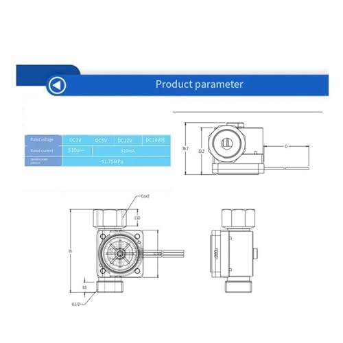 Caudalímetro Hall DC12V y sensor de flujo de agua de latón con rosca externa DN15 3