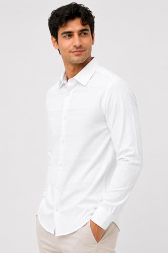 Image of The Kab's Men Casual Shirt | Textured Cotton Fabric Regular Fit Shirts for Men Stylish | Full Sleeve Shirt for Man | Comfortable Breathable Fabric | Perfect for Casual Office and Outing Wear