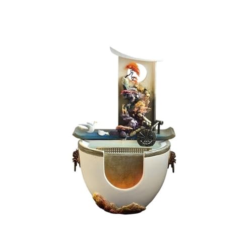 Jingzai202405 Indoor Floor Fountain Balcony Garden Fish Pond Scenery Rockery Water Fountain Ornament Feng Shui Wheel Opening Gift Water Fountain