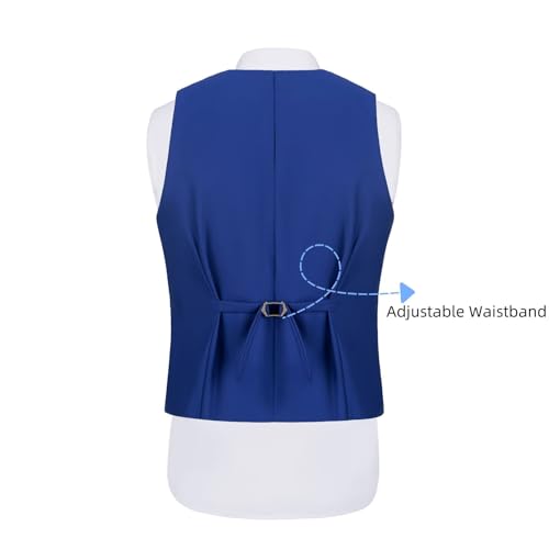 Men's 3 Piece Slim Fit Suit Set Two Button Solid Jacket Vest Pants4