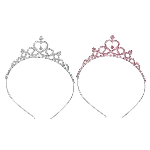 PATKAW 2 Piezas diadema con de diamantes de imitación diademas de niñas collar de niña Aros para el cabello diadema para niña diamantes de imitación de cadena de garra de latón