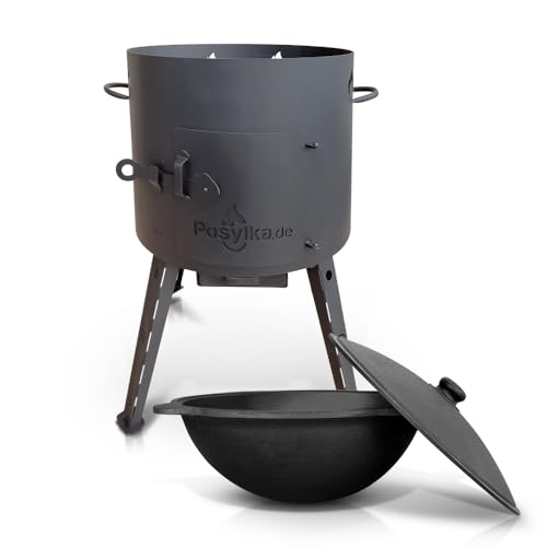 Utschak Feuerofen mit Gusseisen Topf runder Boden mit Deckel (12 L) Kazan KazanoFF, Учаг, Outdoor, Feuerschale, Camping, Kasan, Gulaschkanone Dutch Oven (Set 1-12) Utschak Feuerofen mit Gusseisen Topf runder Boden mit Deckel (12 L) Kazan KazanoFF, Учаг, Outdoor, Feuerschale, Camping, Kasan, Gulaschkanone Dutch Oven (Set 1-12)