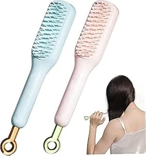 Self Cleaning Hair Brush One Pull Clean Massage Comb Anti Static Hair Comb Hairbrush for Women Soft Hair Combs Hairbrushes for Long Short Wavy Straight Hair 1 pc malticolor