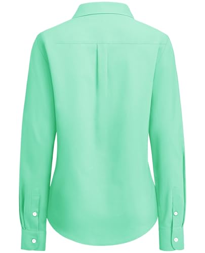 Image of siliteelon Button Down Shirts for Women Oxford Shirt Long Sleeve Classic Wrinkle Free Business Dress Shirts Work Office