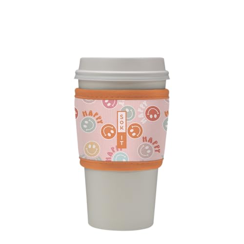 Sok It HotSok Coffee & Tea Reusable Insulated Neoprene Cup Sleeve (Mood Booster, One Size Coffee Sleeve)