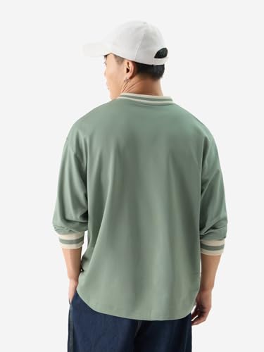Image of The Souled Store Solids: Men and Boys Cotton Oversized Fit Full Sleeve T-Shirts